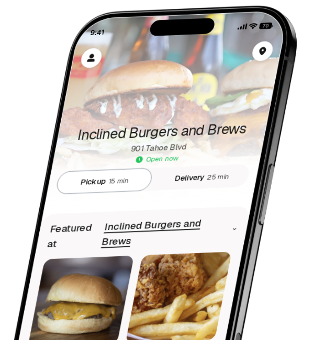 Inclined Burgers and Brews app preview